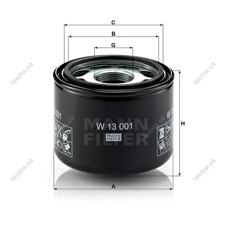 Фильтр гидравлический MANN-FILTER W13001 (фото 1)
