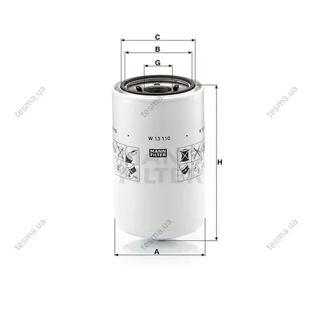Фільтр масляний MANN-FILTER W13110 (фото 1)