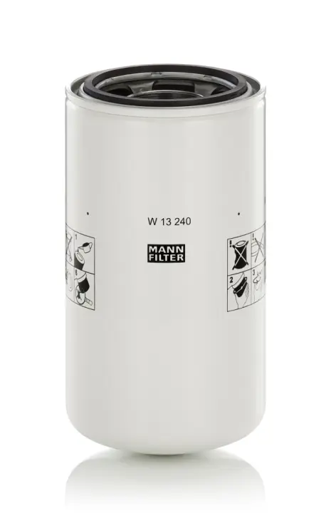 Гідравлічний фільтр (фільтр, що вгвинчується) CASE IH 105 C, 105 U, 115 U, 85 C, 95 C, 95 U, 115, 125, 140, 120 4WD, 130 4WD, 135, 150, 175 4WD, 180, 190 4WD NEW HOLLAND 8160, 8260, 8360, 100/8160 MANN-FILTER W13240 (фото 1)