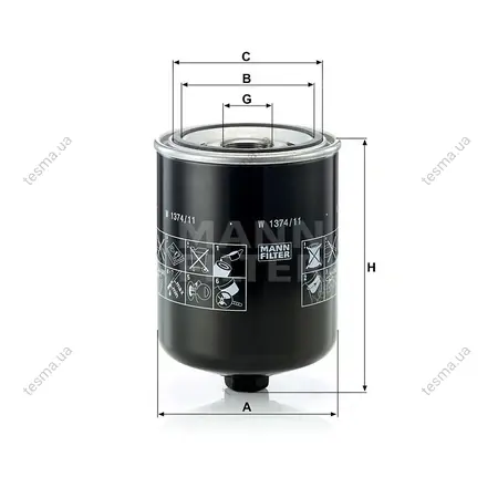 Фильтр масляный MANN-FILTER W137411 (фото 1)