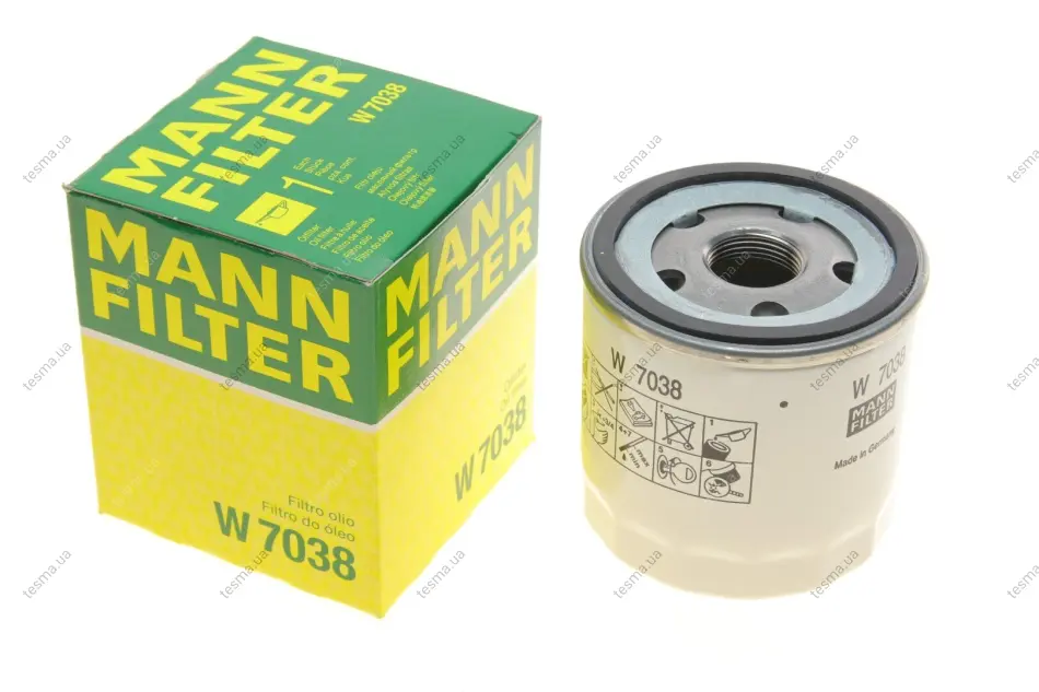 Фильтр масляный MANN-FILTER W7038 (фото 1)