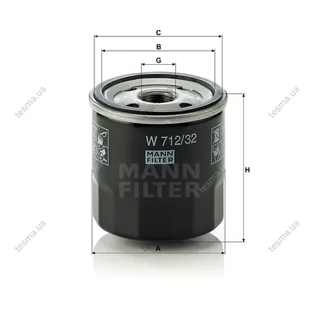 Фільтр масляний MANN-FILTER W71232 (фото 1)