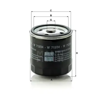 Фільтр масляний MANN-FILTER W7123410