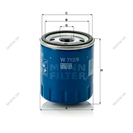 Фільтр масляний MANN-FILTER W7128 (фото 1)