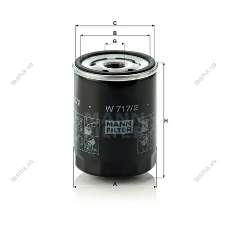 Фильтр масляный MANN-FILTER W7172 (фото 1)