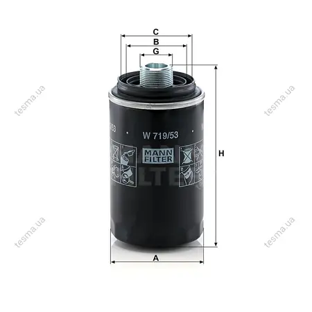 Фільтр масляний MANN-FILTER W71953 (фото 1)
