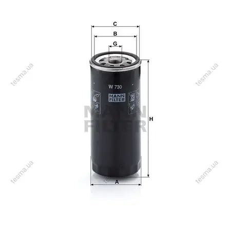 Фільтр масляний MANN-FILTER W730 (фото 1)