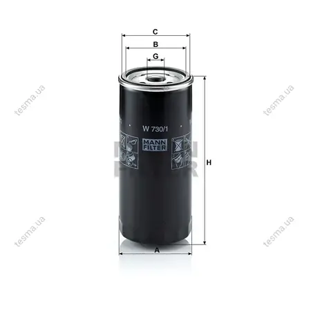 Фільтр масляний MANN-FILTER W7301 (фото 1)