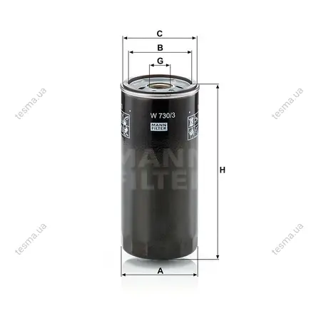 Фільтр масляний MANN-FILTER W7303 (фото 1)