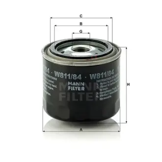 Фильтр масляный MANN-FILTER W81184