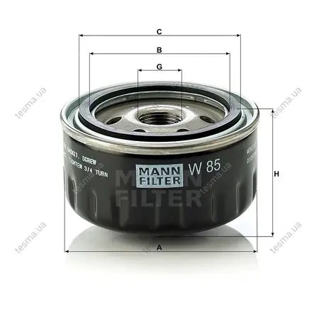 Фильтр масляный MANN-FILTER W85 (фото 1)