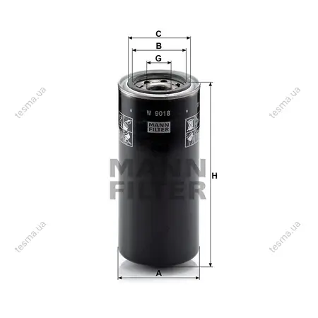 Фильтр гидравлический MANN-FILTER W9018 (фото 1)