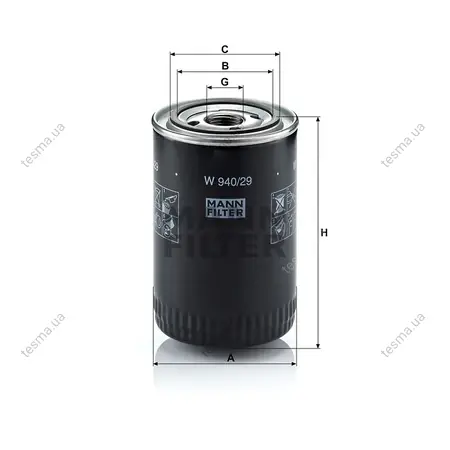 Фільтр масляний MANN-FILTER W94029 (фото 1)