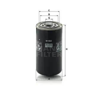 Фільтр масляний MANN-FILTER W954