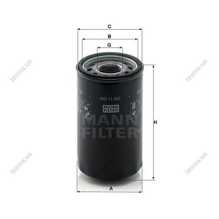 Фильтр гидравлический MANN-FILTER WD11001 (фото 1)