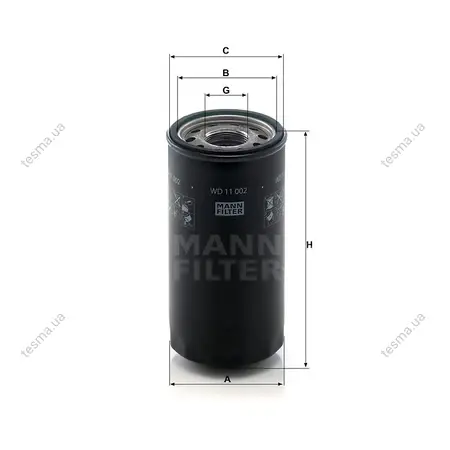 Фільтр гідравлічний MANN-FILTER WD11002 (фото 1)