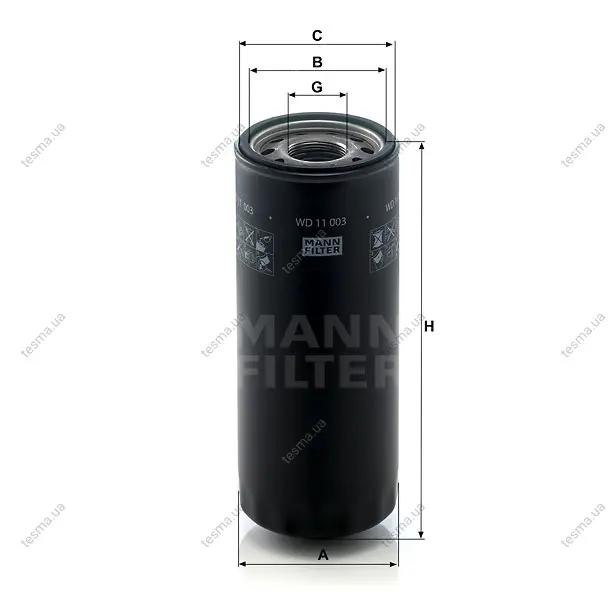 фильтр гидравлический MANN-FILTER WD11003 - фото 1