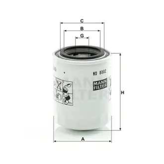 Фільтр масляний MANN-FILTER WD8002
