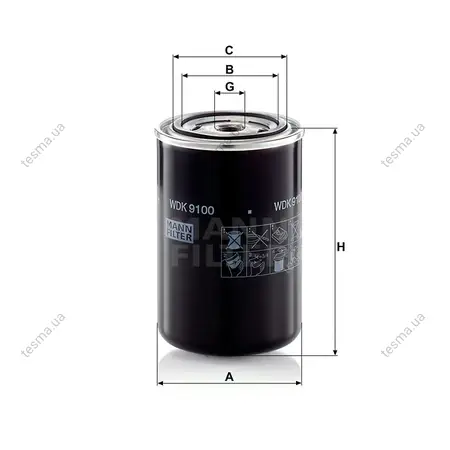 Фильтр топливный MANN-FILTER WDK9100 (фото 1)