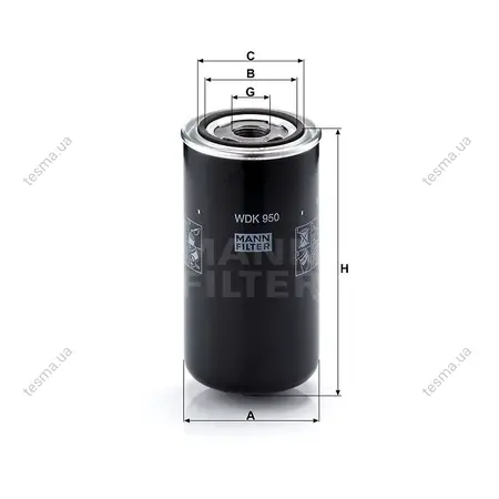 Фильтр топливный MANN-FILTER WDK950 (фото 1)