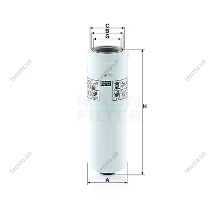 Фильтр гидравлический MANN-FILTER WH7001 (фото 1)