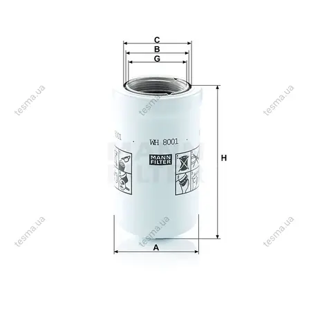 Фильтр гидравлический MANN-FILTER WH8001 (фото 1)
