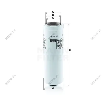 Фільтр гідравлічний MANN-FILTER WH9809 (фото 1)