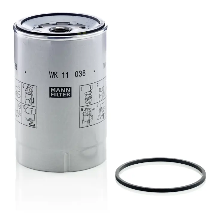 Паливний фільтр VOLVO 8700, 8900, 9500, B5, B6, B7, B8, FE, FE II, FH, FH16, FL II, FL III, FM, FM II, FMX D13A400-D9B380 01.91- MANN-FILTER WK11038Z (фото 1)