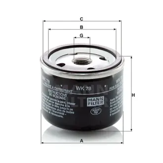 Фильтр топливный MANN-FILTER WK78
