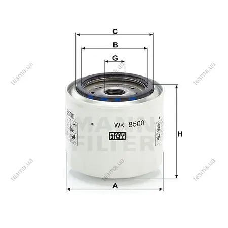 Фильтр топливный MANN-FILTER WK8500 (фото 1)