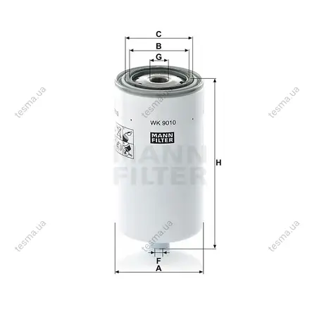 Фильтр топливный MANN-FILTER WK9010 (фото 1)