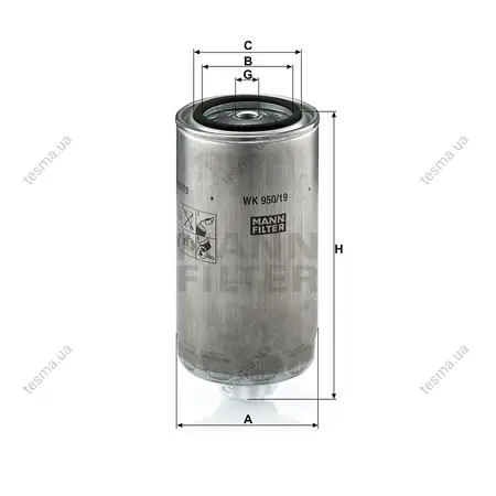 Фильтр топливный MANN-FILTER WK95019 (фото 1)