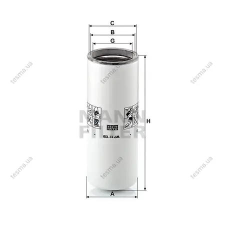 Фільтр масляний MANN-FILTER WP12120 (фото 1)