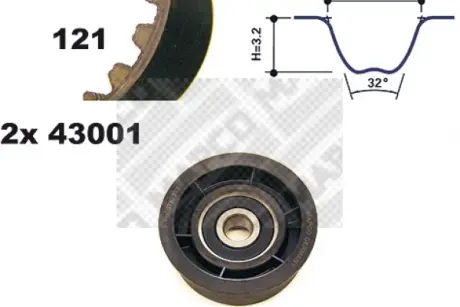 Комплект ремня ГРМ MAPCO 23001