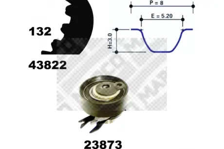 Комплект ремня ГРМ MAPCO 23822