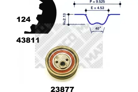 Комплект ремня ГРМ MAPCO 23825