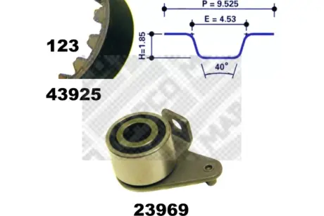 Комплект ремня ГРМ MAPCO 23925