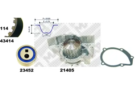 Водяной насос + комплект зубчатого ремня MAPCO 414141