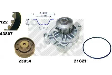 Водяной насос + комплект зубчатого ремня MAPCO 41807