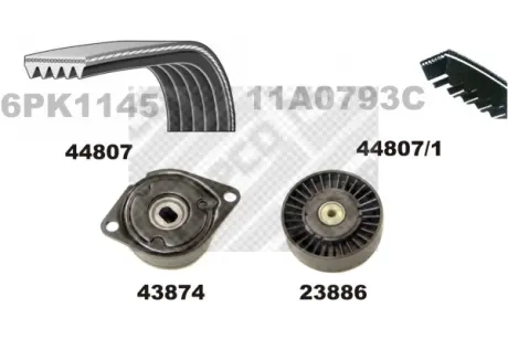 Поликлиновой ременный комплект MAPCO 73807