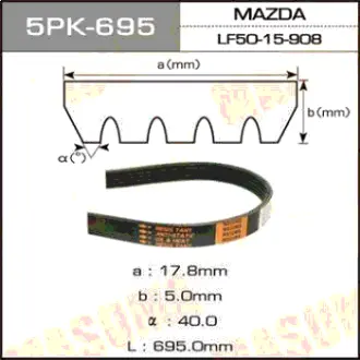 Ремінь полікліновий MASUMA 5PK695