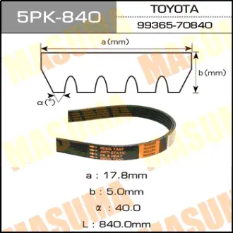 Ремінь полікліновий MASUMA 5PK840