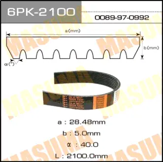 Ремінь полікліновий MASUMA 6PK2100