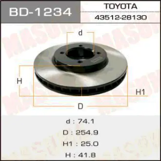 Диск тормозной front TOWNACE NOAH/ SR40 [уп.2] MASUMA BD1234