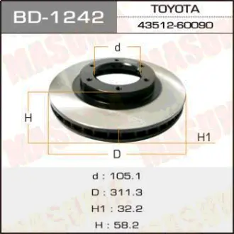 Диск тормозной front LAND CRUISER/ HDJ80L MASUMA BD1242