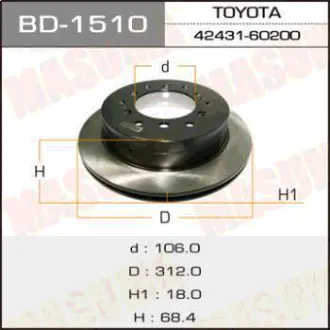 Диск тормозной rear LAND CRUISER/ KDJ90L MASUMA BD1510