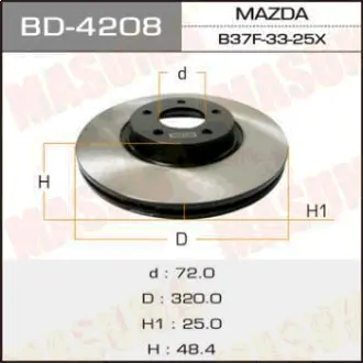 Диск тормозной front MAZDA3 MASUMA BD4208