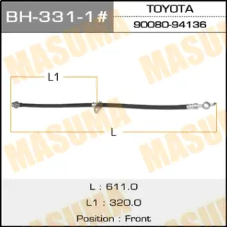 Шланг тормозной T- /front/ Ipsum ACM2#, Noax, Voxy AZR6#, Fielder #E12#, Corona ##T24# RH MASUMA BH3311