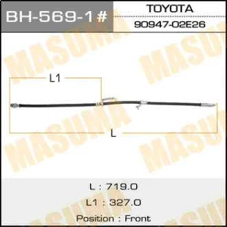 Шланг тормозной T- /front/ RAV4 ACA3# RH MASUMA BH5691