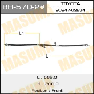 Шланг тормозной T- /front/ AURIS NZE151H LH MASUMA BH5702